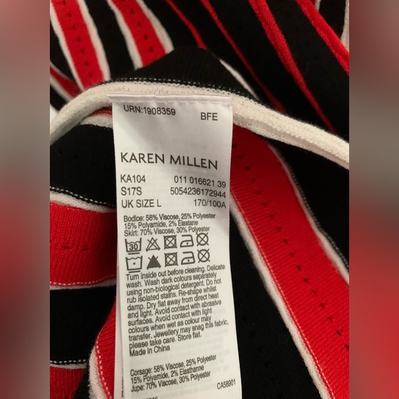 Karen Millen Striped Fit and Flare Dress - Picture 5 of 5